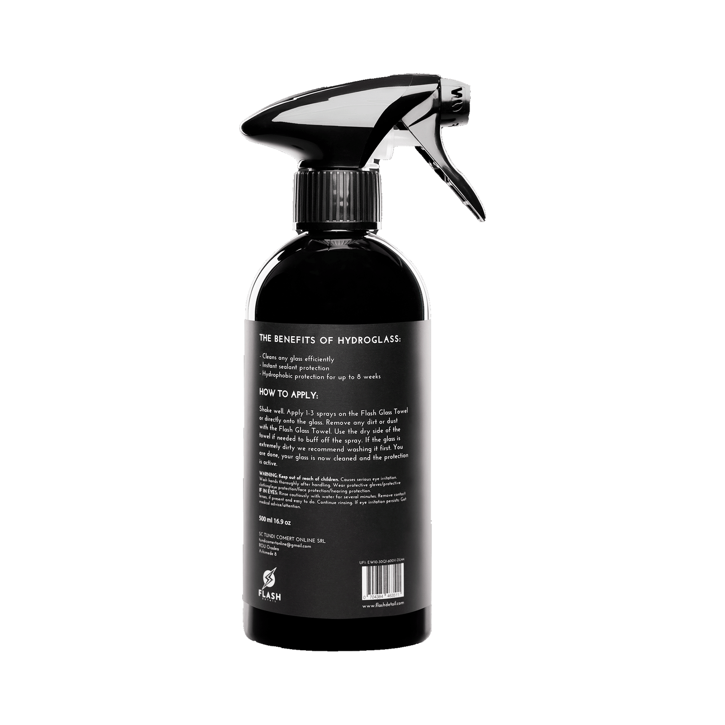 HYDROGLASS SPRAY 500ml - TRATAMENT HIDROFOB PARBRIZ SI GEAMURI